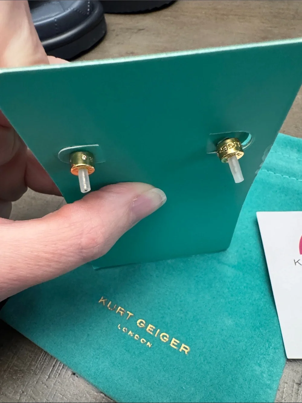 Kurt Geiger Regency Gold-Tone Earrings with Pink Opal Centers